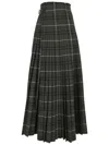 Burberry Kilt Long Skirt In Gray