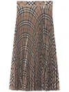 Burberry Embroidered Polyester Blend Skirt In Brown