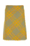 Burberry Fringed Pleated Checked Woven Mini Wrap Skirt In Hunteripcheck