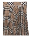 Burberry Pleated Check Wool Blend Skirt In Linden Ip Check