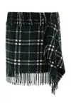 Burberry Check Wool And Cashmere Scarf Skirt In Multicolor