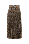Burberry Embroidered Polyester Blend Skirt In Multicolor