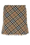 Burberry Womens Nut Ip Check Check-print Fringed Woven Mini Skirt In Multicolor