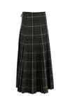 Burberry Check Wool Blend Pleated Long Skirt In Multicolor