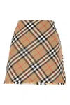 Burberry Women Embroidered Twill Mini Skirt In Multicolor