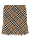Burberry Womens Nut Ip Check Check-print Fringed Woven Mini Skirt In Multicolor