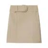 Burberry A-line Belted High-waisted Skirt In Neutrals