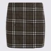 Burberry Button-embellished Checked Wool-twill Mini Skirt