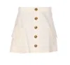 Burberry Buttoned High Waist Mini Skirt In White