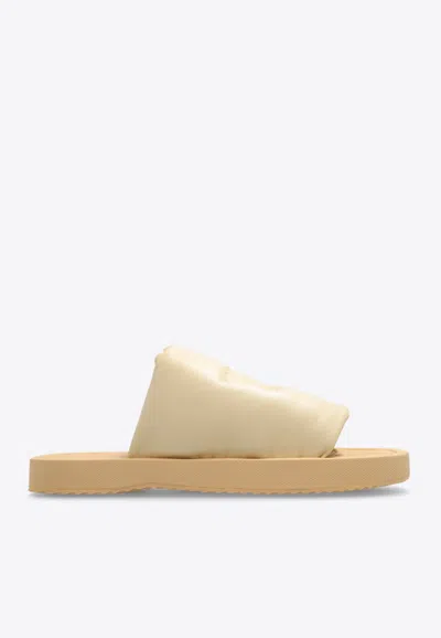 BURBERRY SLAB EKD LEATHER SLIDES