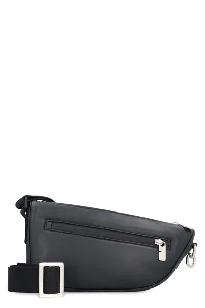 Burberry Sleek Black Leather Crossbody Handbag For Men