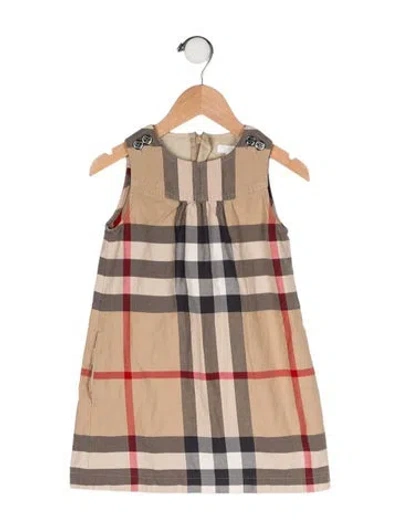 Pre-owned Burberry Sleeveless Childerns Dress In Neutral