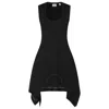 Burberry Sleeveless Draped Hem Dress In Black