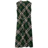 Burberry Sleeveless Nova Check Pattern Midi Dress