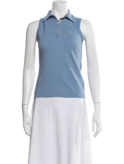 Pre-owned Burberry Sleeveless Polo In Blue