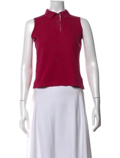 Pre-owned Burberry Sleeveless Polo In Pink