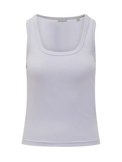 Burberry Sleeveless Ribbed Tank Top In Clematis Purple