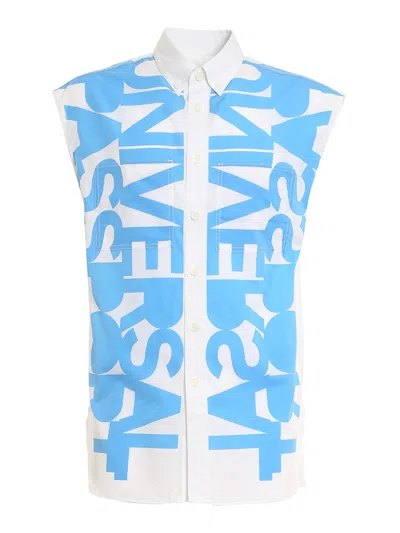 Burberry Sleeveless Shirt In Blue