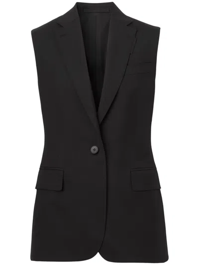 Burberry Sleeveless Tailored Jacket In Black