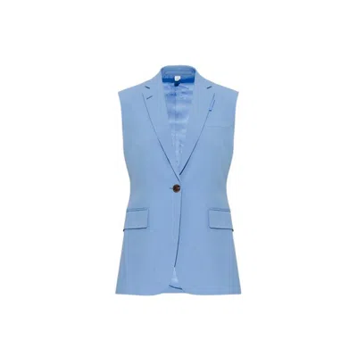 Burberry Sleeveless Tailored Jacket In Blue