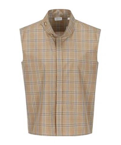 Burberry Sleeveless Waistcoat In Brown