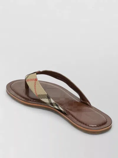 Burberry Slides And Flip Flops Patterned Strap In Brown