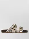 Burberry Urchin Sandals In Leather With Python Print In Black
