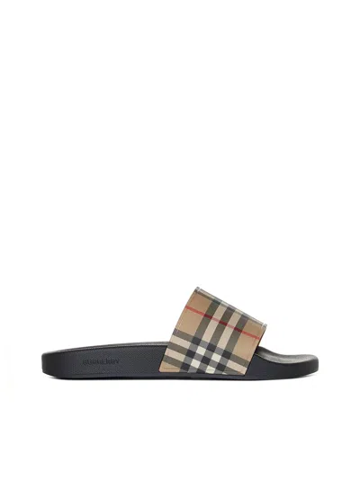 BURBERRY SLIDES WITH VINTAGE CHECK PATTERN