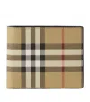 Burberry Slim Check Bifold Wallet In Beige