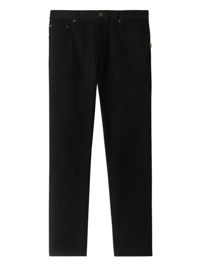 Burberry Cotton Corduroy Trousers Featuring Belt Loops In Black