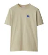 Burberry Ekd-embroidered Cotton T-shirt In Neutrals