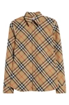 Burberry Check Long-sleeve Cotton Button-down Top In Sand Ip Check