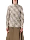 Burberry Check-pattern Cotton Shirt In Gray