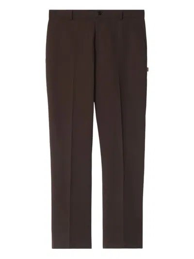 Burberry Slim Fit Cotton Chino Trousers In Brown