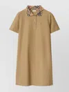 Burberry Cotton Polo-style Dress With Check Collar