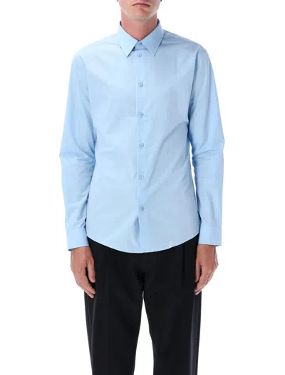 Burberry Slim Fit Cotton Shirt In Blue