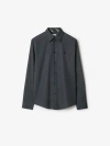 Burberry Slim Fit Cotton Shirt In Indigo