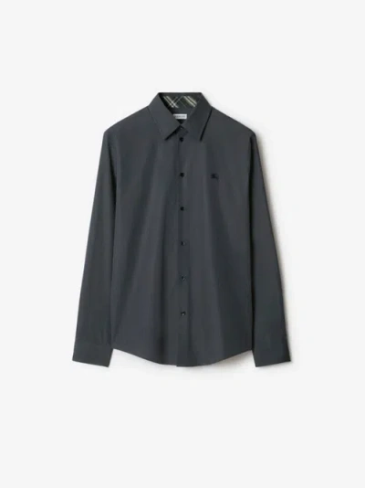 Burberry Slim Fit Cotton Shirt In Blue