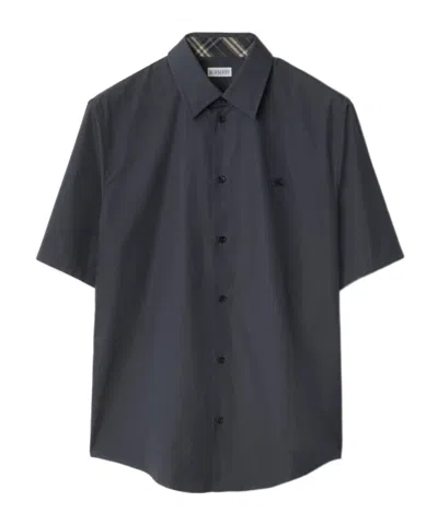Burberry Slim Fit Cotton Shirt In Indigo