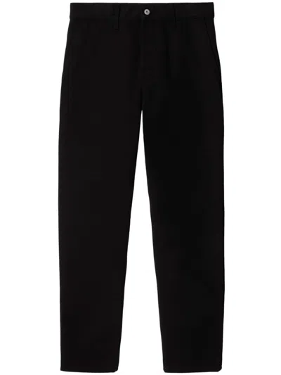 Burberry Embroidered Logo Slim Fit Jeans In Black