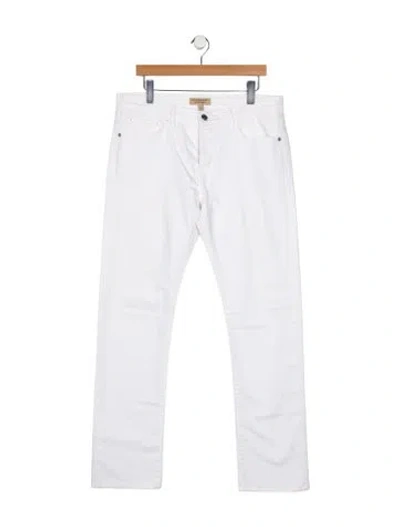 Pre-owned Burberry Slim Fit Jeans In White
