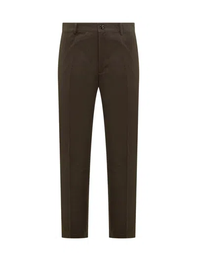 Burberry Slim Fit Paint Trousers In Clove Brown