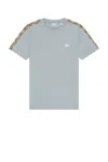 Burberry Slim Fit Tape Check T-shirt In White