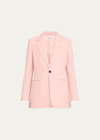 Burberry Slim-fit Wool Blazer Jacket In Cameo