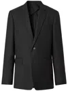 Burberry Slim-fit Wool Tailored Suit Jacket In Black