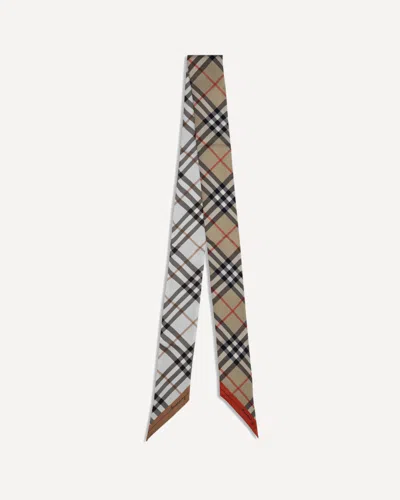 Burberry Slim Silk Scarf In Multi