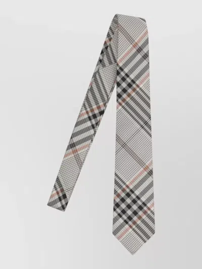 Burberry Slim Silk Tie Check Pattern Design