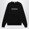 Burberry Black Slim Cotton Terry-effect Sweatshirt In Black