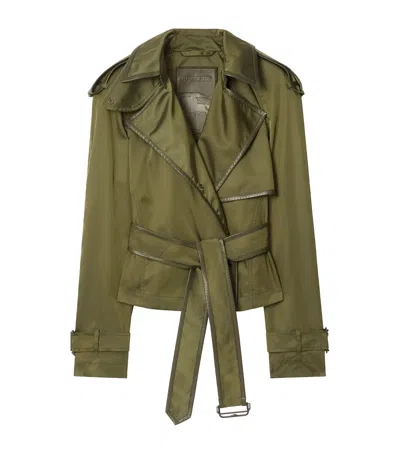 Burberry Slim Trench Jacket In Green