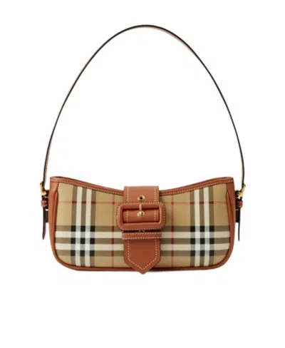 BURBERRY BURBERRY SLING VINTAGE CHECK BUCKLE-DETAILED SHOULDER BAG